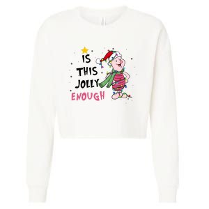 Is This Jolly Enough Piglet Christmas Cropped Pullover Crew