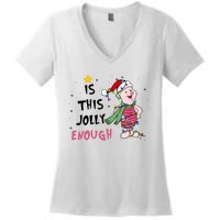 Is This Jolly Enough Piglet Christmas Women's V-Neck T-Shirt