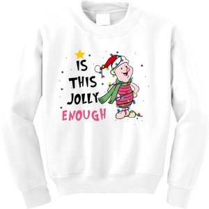 Is This Jolly Enough Piglet Christmas Kids Sweatshirt