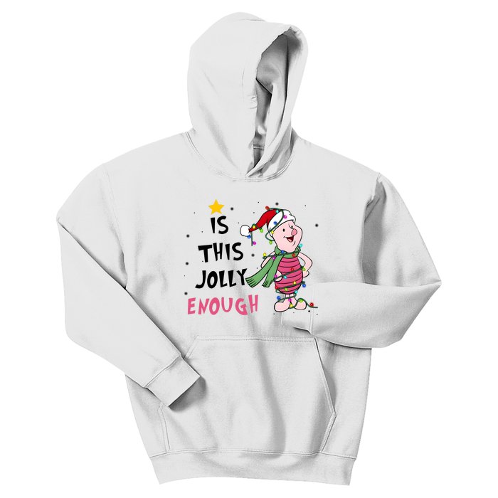 Is This Jolly Enough Piglet Christmas Kids Hoodie