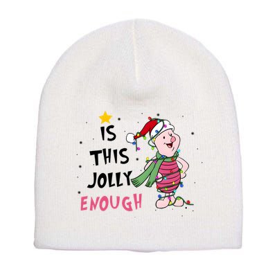 Is This Jolly Enough Piglet Christmas Short Acrylic Beanie