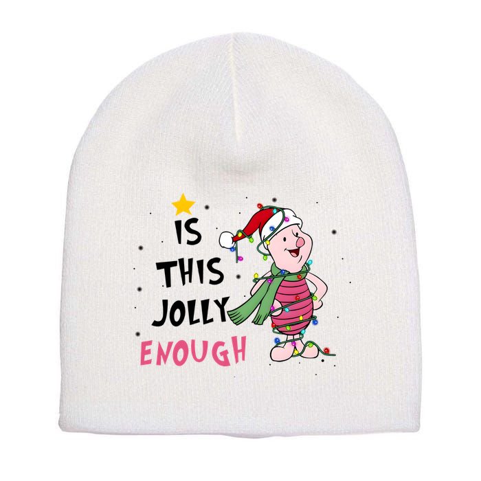 Is This Jolly Enough Piglet Christmas Short Acrylic Beanie
