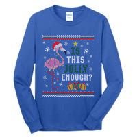 Is This Jolly Enough Flamingo Christmas Ugly Xmas Sweater Gift Tall Long Sleeve T-Shirt