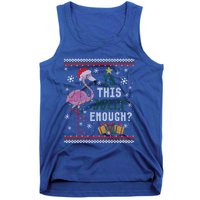 Is This Jolly Enough Flamingo Christmas Ugly Xmas Sweater Gift Tank Top