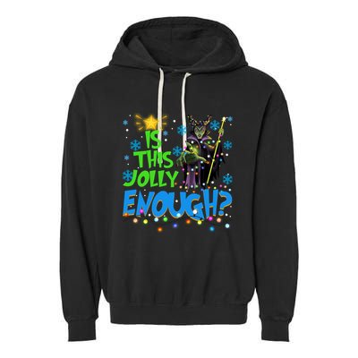 Is This Jolly Enough Maleficent Christmas Lights Villains Christmas Garment-Dyed Fleece Hoodie