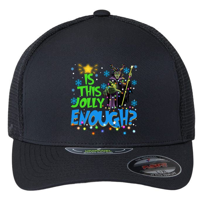Is This Jolly Enough Maleficent Christmas Lights Villains Christmas Flexfit Unipanel Trucker Cap