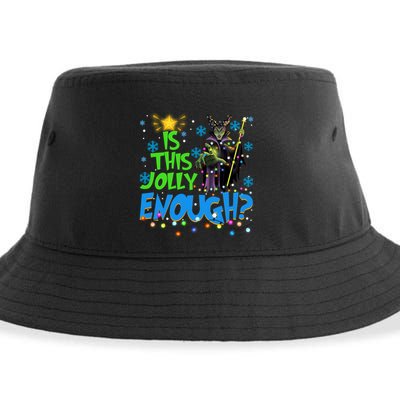 Is This Jolly Enough Maleficent Christmas Lights Villains Christmas Sustainable Bucket Hat