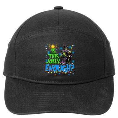 Is This Jolly Enough Maleficent Christmas Lights Villains Christmas 7-Panel Snapback Hat