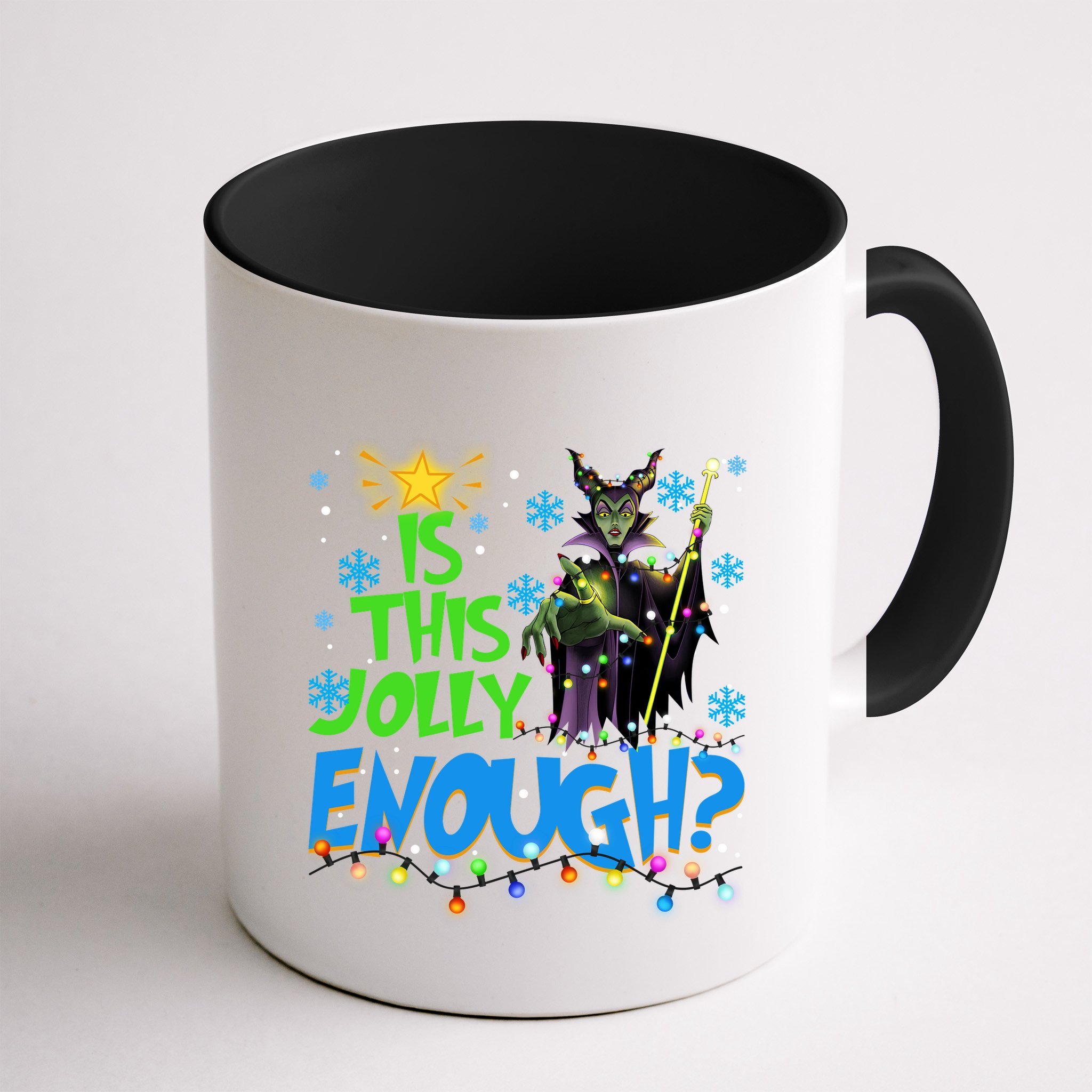 Is This Jolly Enough Maleficent Christmas Lights Villains Christmas Mug