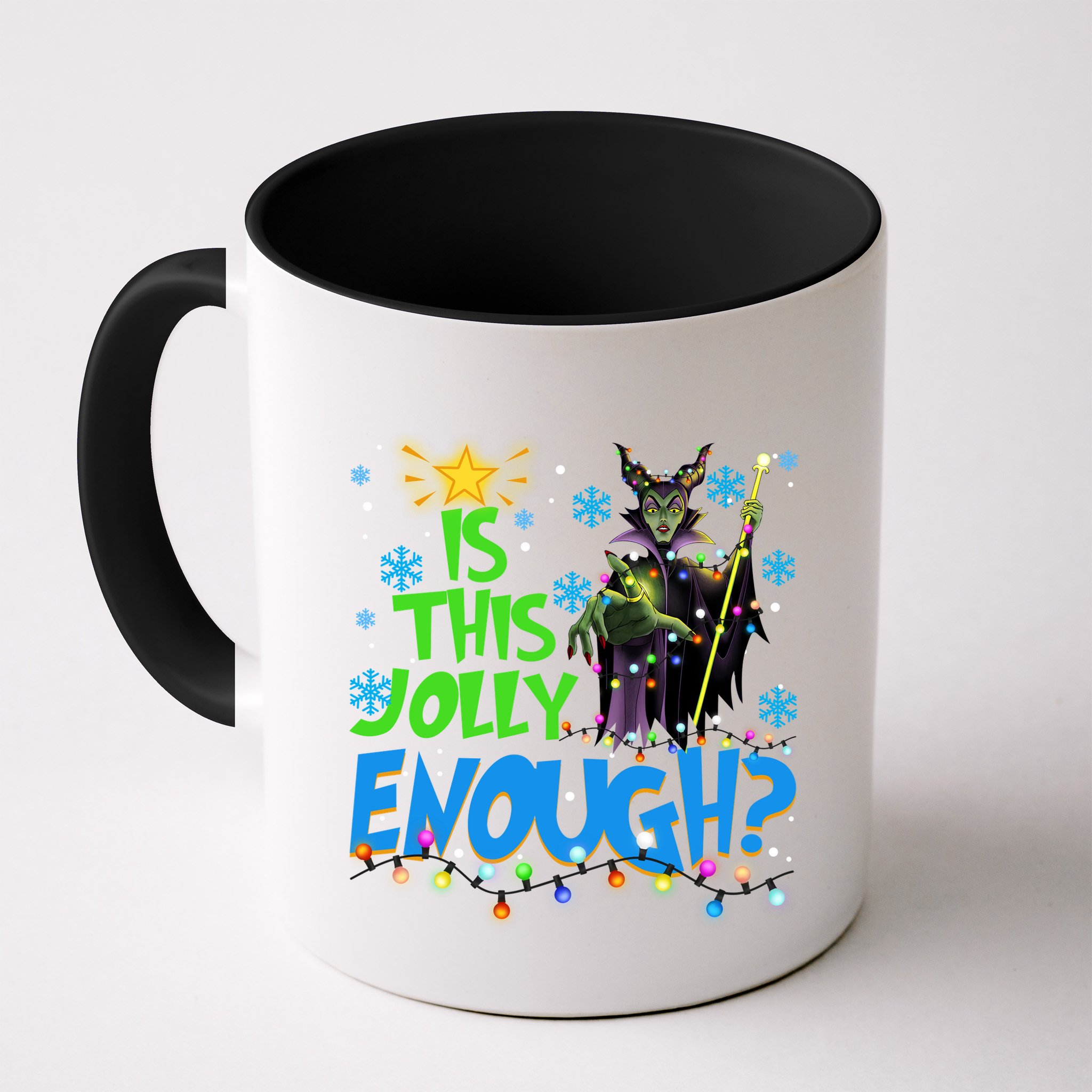 Is This Jolly Enough Maleficent Christmas Lights Villains Christmas Mug