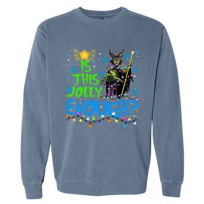 Is This Jolly Enough Maleficent Christmas Lights Villains Christmas Garment-Dyed Sweatshirt