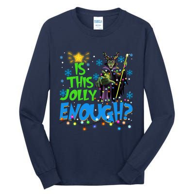 Is This Jolly Enough Maleficent Christmas Lights Villains Christmas Tall Long Sleeve T-Shirt