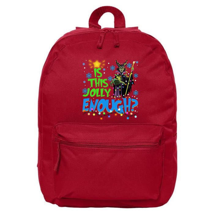Is This Jolly Enough Maleficent Christmas Lights Villains Christmas 16 in Basic Backpack
