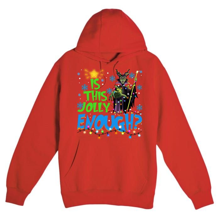 Is This Jolly Enough Maleficent Christmas Lights Villains Christmas Premium Pullover Hoodie