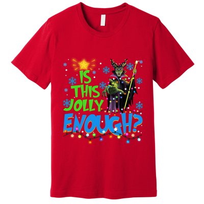 Is This Jolly Enough Maleficent Christmas Lights Villains Christmas Premium T-Shirt