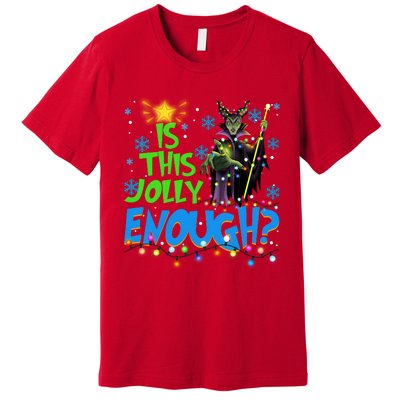 Is This Jolly Enough Maleficent Christmas Lights Villains Christmas Premium T-Shirt