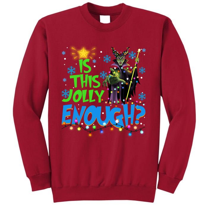 Is This Jolly Enough Maleficent Christmas Lights Villains Christmas Tall Sweatshirt