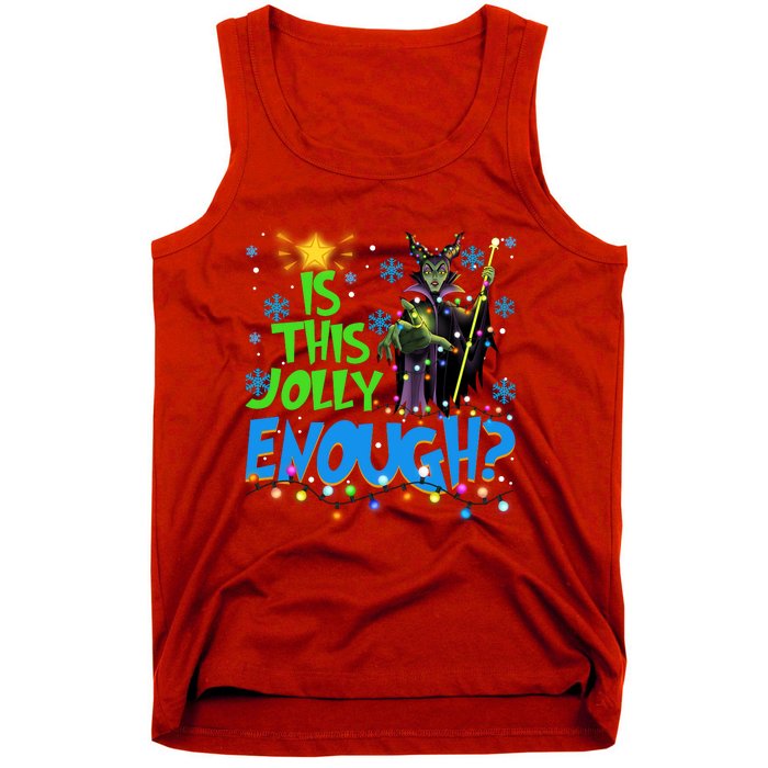 Is This Jolly Enough Maleficent Christmas Lights Villains Christmas Tank Top