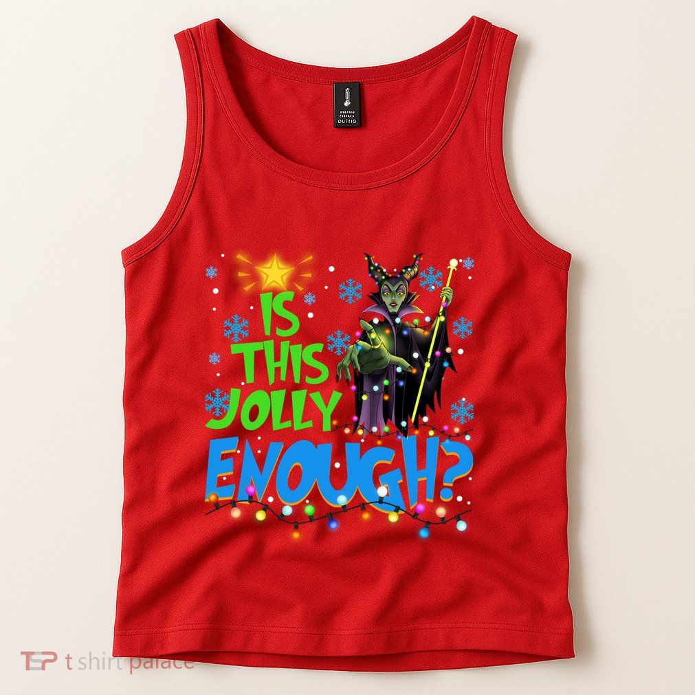 Is This Jolly Enough Maleficent Christmas Lights Villains Christmas Tank Top