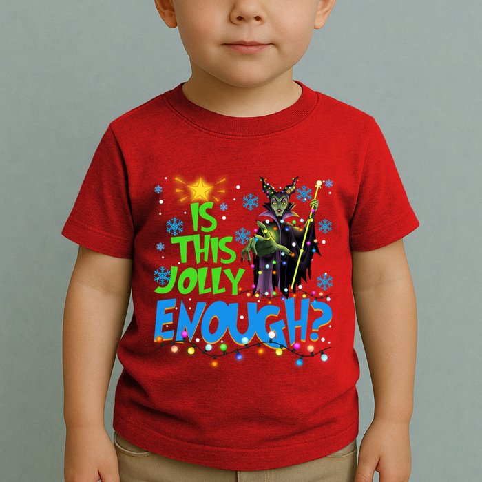 Is This Jolly Enough Maleficent Christmas Lights Villains Christmas Toddler T-Shirt