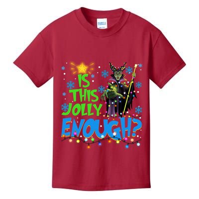 Is This Jolly Enough Maleficent Christmas Lights Villains Christmas Kids T-Shirt