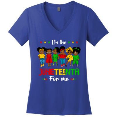 Its The Juneteenth For Me African American Queen Gift Women's V-Neck T-Shirt