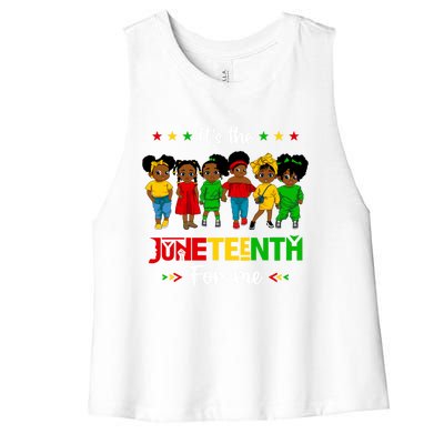 Its The Juneteenth For Me African American Queen Gift Women's Racerback Cropped Tank