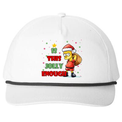 Is This Jolly Enough Funny Christmas Holiday Snapback Five-Panel Rope Hat