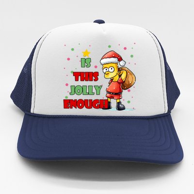 Is This Jolly Enough Funny Christmas Holiday Trucker Hat