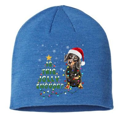 Is This Jolly Enough Santa Dachshund Light Christmas Gift Sustainable Beanie