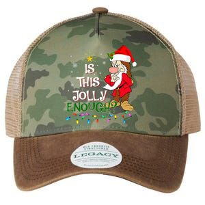 Is This Jolly Enough Grumpy Elf Pajama Christmas Lights Long Sleeve Legacy Tie Dye Trucker Hat