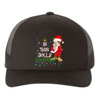 Is This Jolly Enough Grumpy Elf Pajama Christmas Lights Long Sleeve Yupoong Adult 5-Panel Trucker Hat