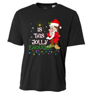 Is This Jolly Enough Grumpy Elf Pajama Christmas Lights Long Sleeve Cooling Performance Crew T-Shirt