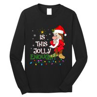 Is This Jolly Enough Grumpy Elf Pajama Christmas Lights Long Sleeve Long Sleeve Shirt