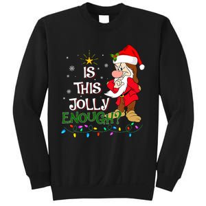 Is This Jolly Enough Grumpy Elf Pajama Christmas Lights Long Sleeve Sweatshirt