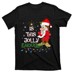 Is This Jolly Enough Grumpy Elf Pajama Christmas Lights Long Sleeve T-Shirt