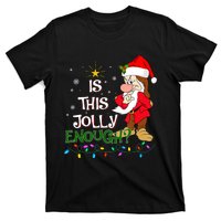 Is This Jolly Enough Grumpy Elf Pajama Christmas Lights Long Sleeve T-Shirt