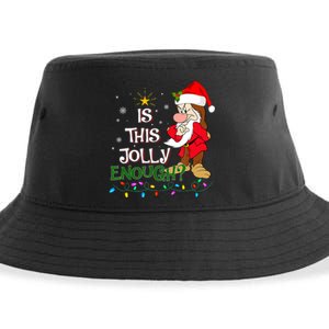 Is This Jolly Enough Grumpy Elf Pajama Christmas Lights Long Sleeve Sustainable Bucket Hat