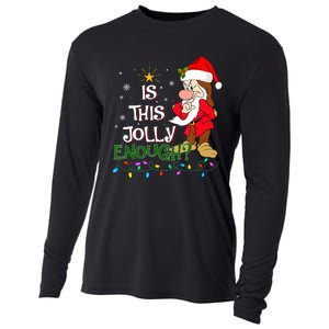 Is This Jolly Enough Grumpy Elf Pajama Christmas Lights Long Sleeve Cooling Performance Long Sleeve Crew