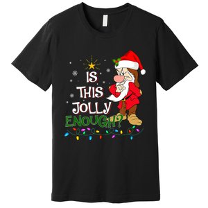 Is This Jolly Enough Grumpy Elf Pajama Christmas Lights Long Sleeve Premium T-Shirt