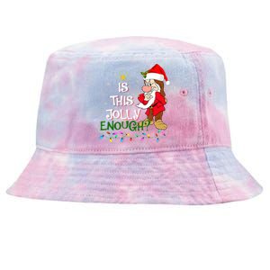 Is This Jolly Enough Grumpy Elf Pajama Christmas Lights Long Sleeve Tie-Dyed Bucket Hat