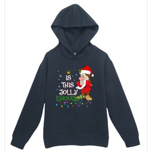 Is This Jolly Enough Grumpy Elf Pajama Christmas Lights Long Sleeve Urban Pullover Hoodie