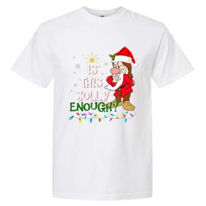 Is This Jolly Enough Grumpy Elf Pajama Christmas Lights Long Sleeve Garment-Dyed Heavyweight T-Shirt