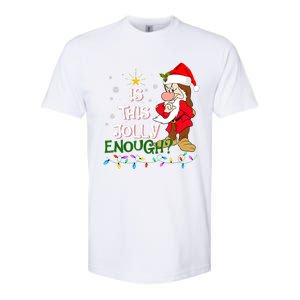 Is This Jolly Enough Grumpy Elf Pajama Christmas Lights Long Sleeve Softstyle CVC T-Shirt