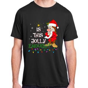 Is This Jolly Enough Grumpy Elf Pajama Christmas Lights Adult ChromaSoft Performance T-Shirt