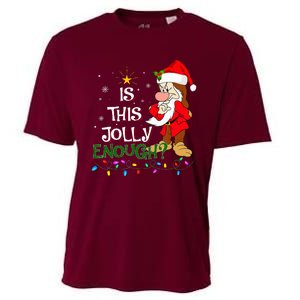 Is This Jolly Enough Grumpy Elf Pajama Christmas Lights Cooling Performance Crew T-Shirt