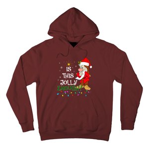 Is This Jolly Enough Grumpy Elf Pajama Christmas Lights Hoodie