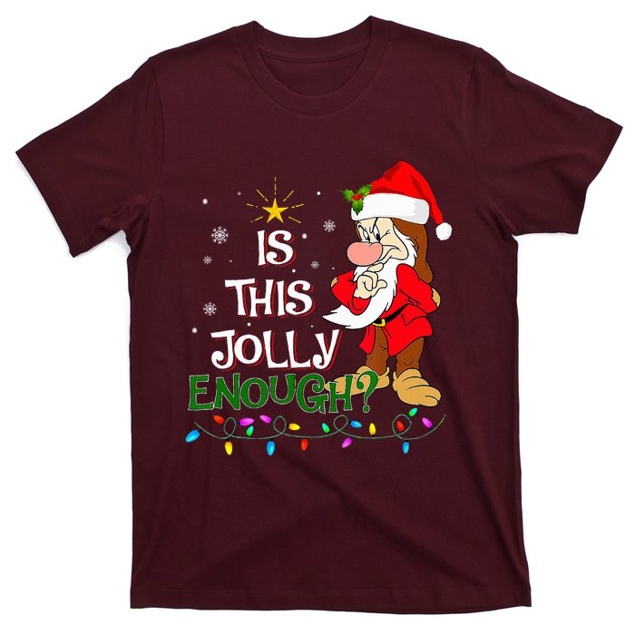 Is This Jolly Enough Grumpy Elf Pajama Christmas Lights T-Shirt