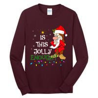 Is This Jolly Enough Grumpy Elf Pajama Christmas Lights Tall Long Sleeve T-Shirt