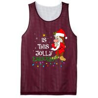 Is This Jolly Enough Grumpy Elf Pajama Christmas Lights Mesh Reversible Basketball Jersey Tank